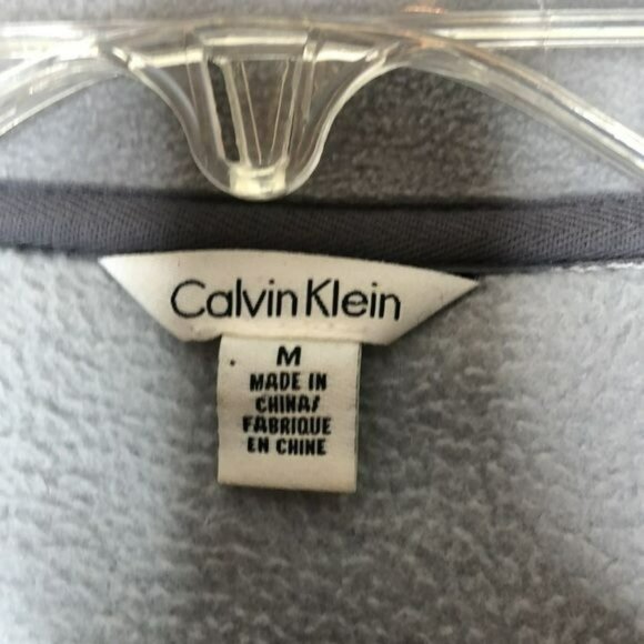 Calvin Klein Womens Full Zip Fleece Jacket Gray Black M MEDIUM - Picture 7 of 9